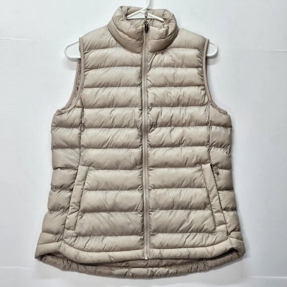 32 Degrees Heat Puffer Vest Adult Womens SIZE S Beige Full Zip And Zip Pockets - Picture 1 of 11